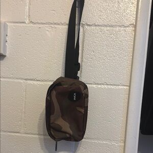 RVCA Brown and Green Belt Bag Compact Design